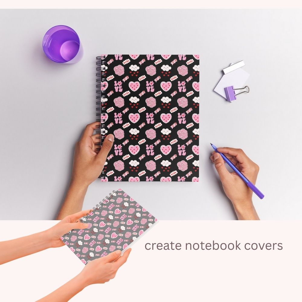 Valentines Be Mine XOXO Seamless Repeating Pattern Paper Bundle Set