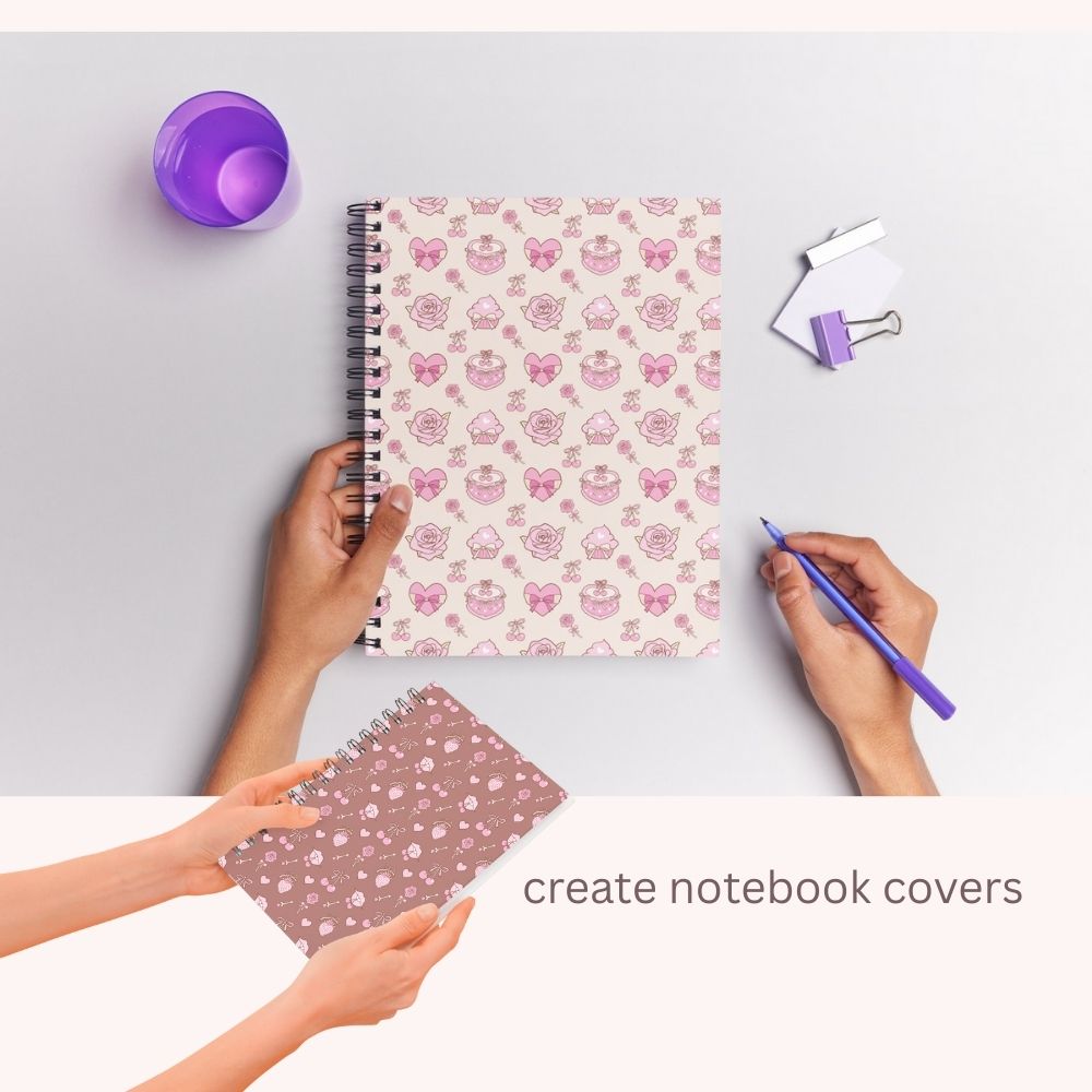 Roses & Cherry Seamless Repeating Pattern Paper Bundle Set