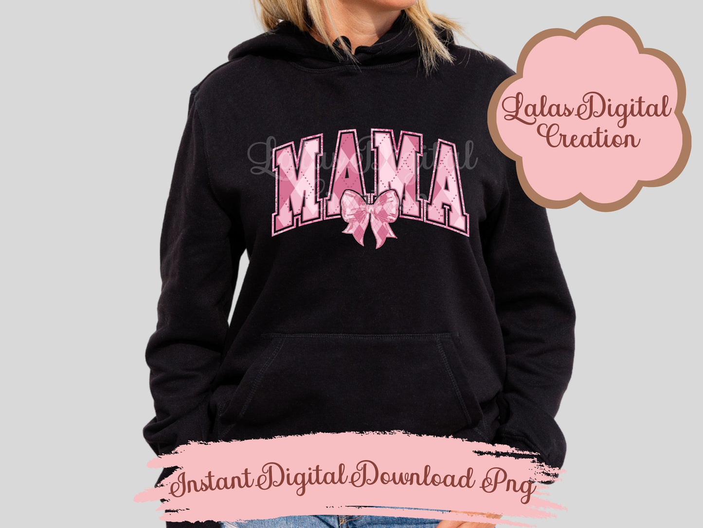 Argyle Varsity MAMA Bow Clipart Bundle Instant Digital PNG Download