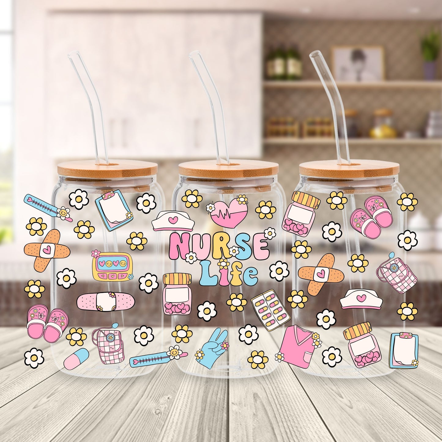 Nurse Life Libbey Glass Can Cup Wrap