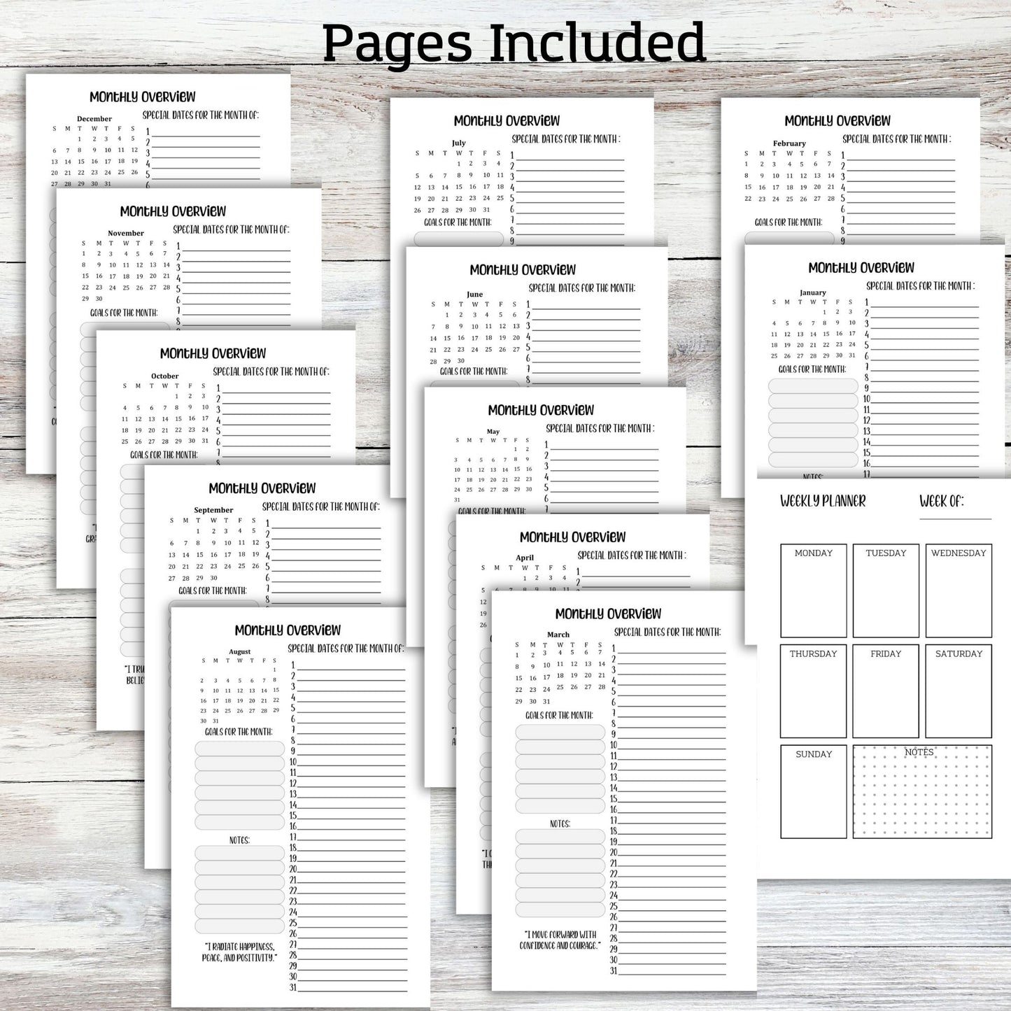 Checkered 2026 Weekly Monthly Planner Notebook