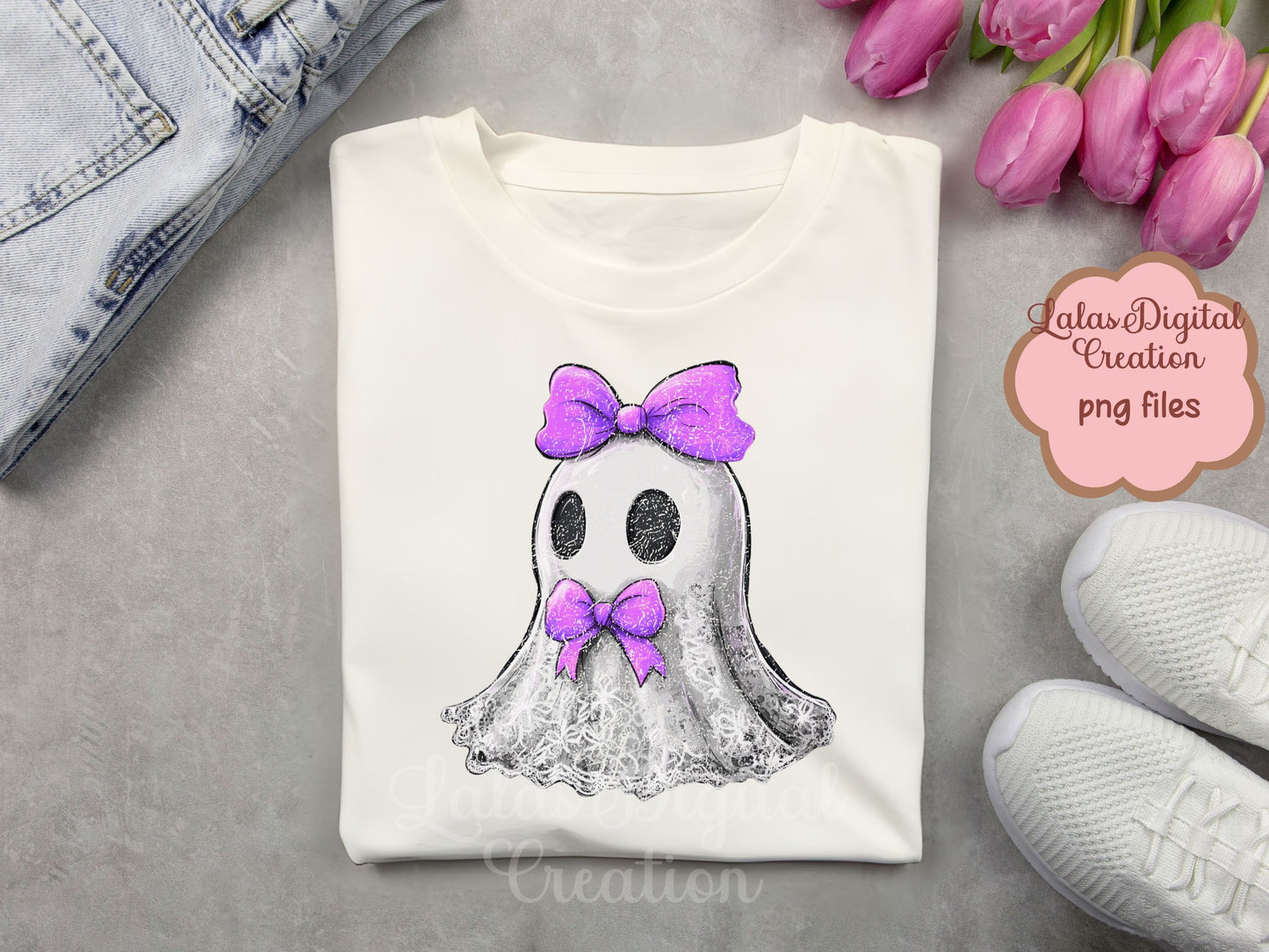 Coquette bow Ghost Clipart Instant Digital PNG Download