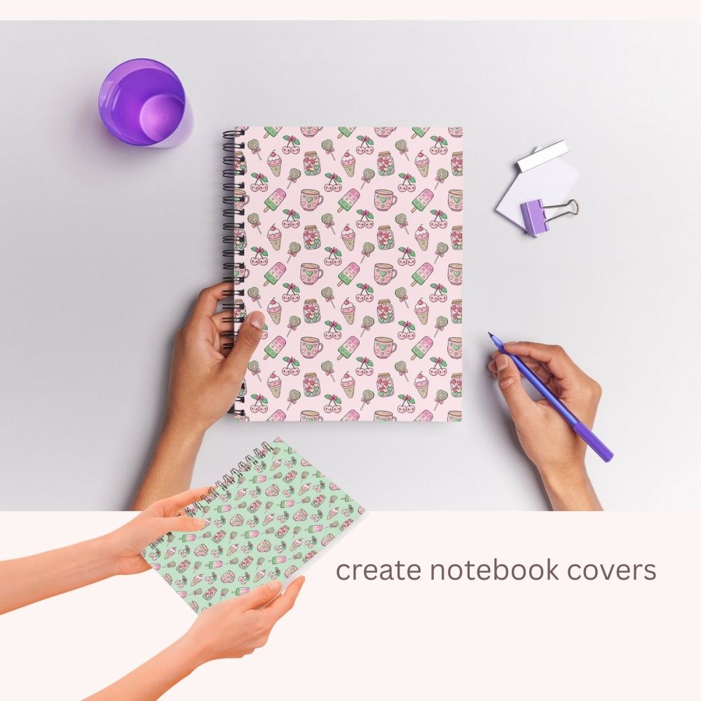 Kawaii Sweet Treat Seamless Repeating Pattern Paper Bundle Set