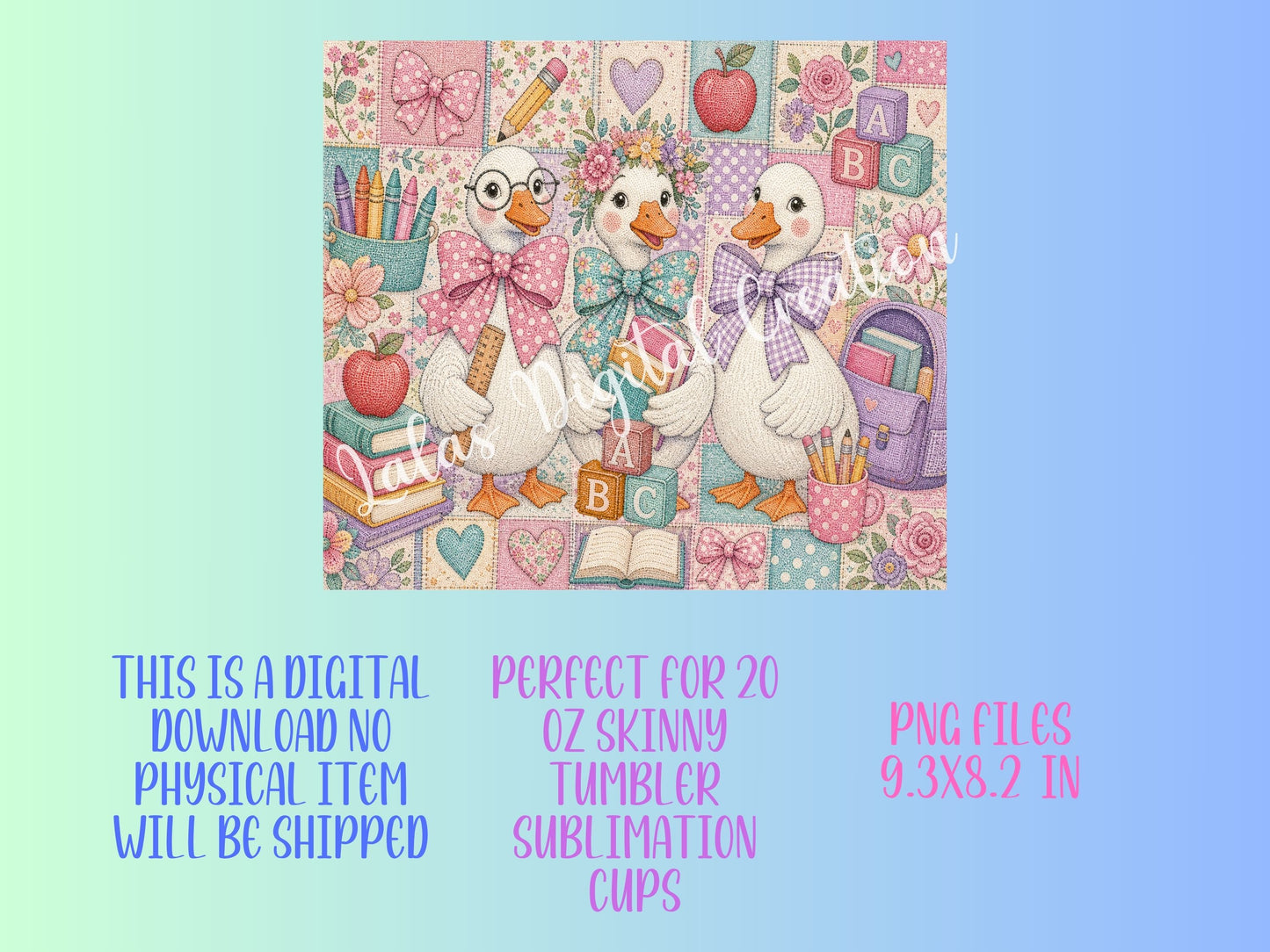 Teacher Geese/Goose Sublimation 20oz Tumbler Wrap PNG Digital Download