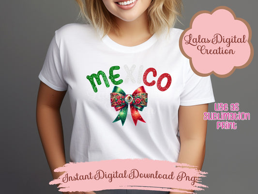 Mexico Coquette Bow Clipart PNG Instant Digital Download