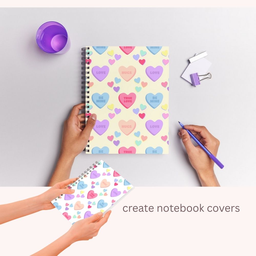 4 Valentines Heart Candy Seamless Repeating Pattern Paper Bundle Set