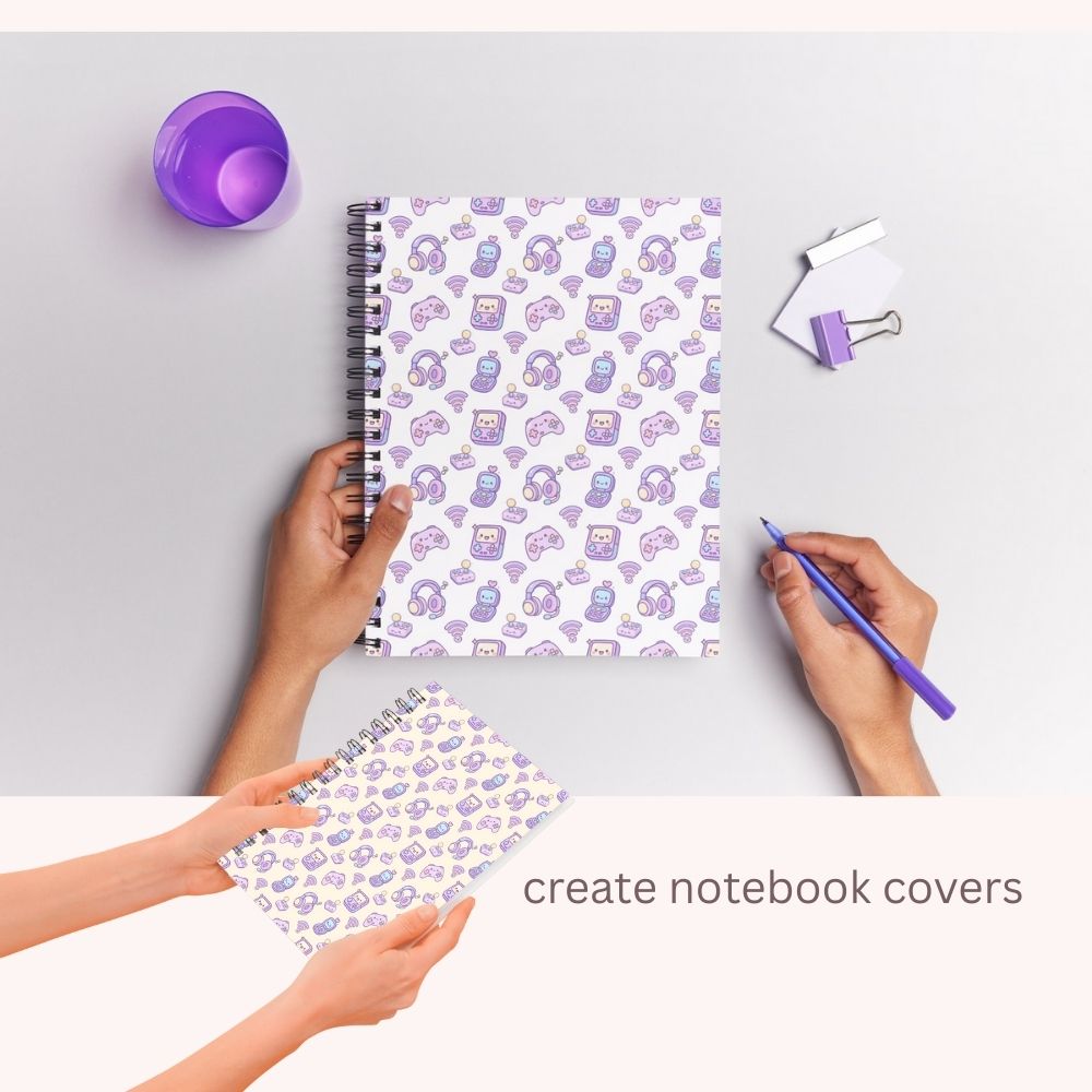 Kawaii Retro Electronics Seamless Repeating Pattern Paper Bundle Set