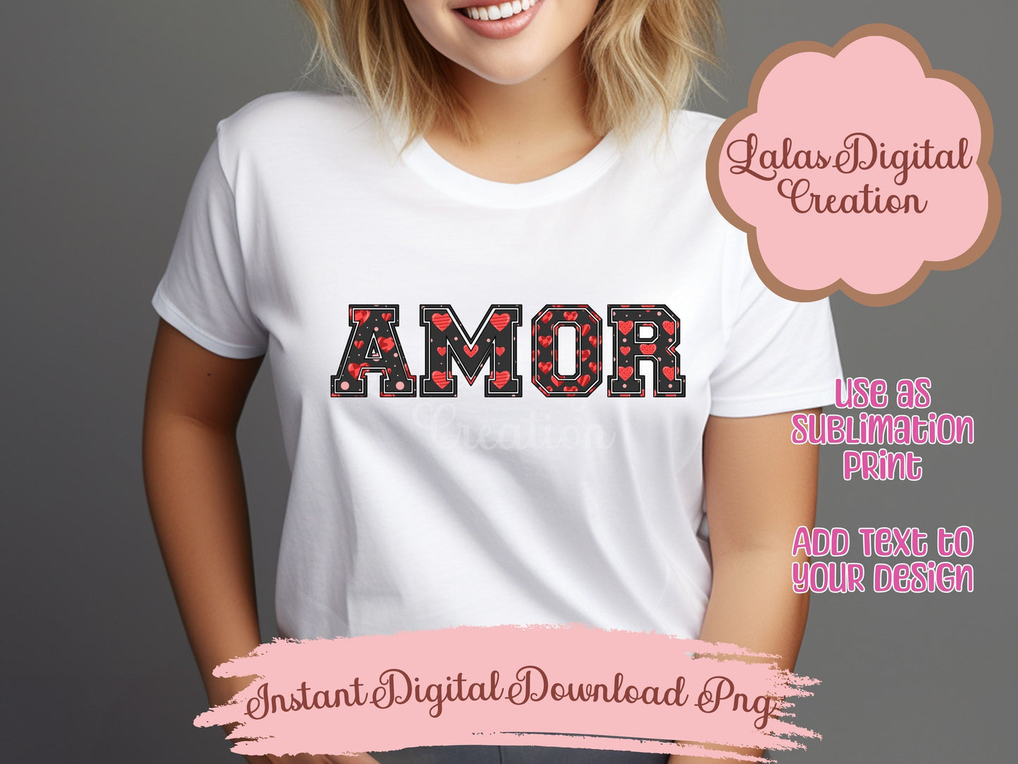 AMOR Spanish Love Clipart PNG Bundle Instant Digital Download
