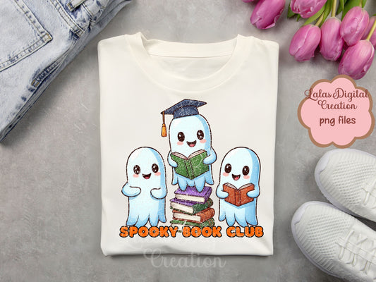 Book Reader Ghost Clipart Instant Digital PNG Download