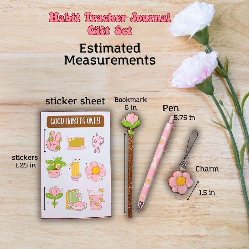 Undated Pink Groovy 1 Month Daily Habit Tracker Journal Notebook