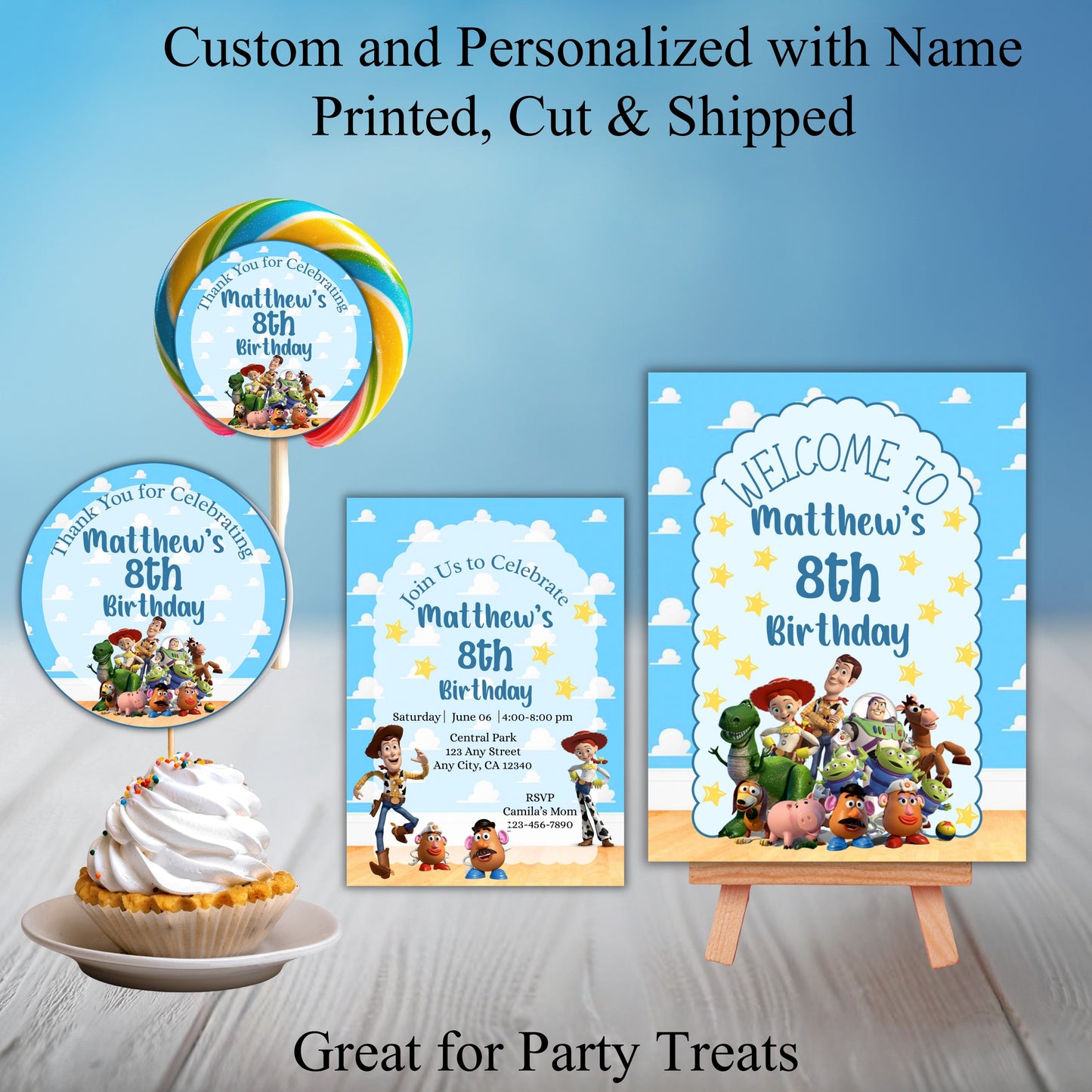 Toy Story Party Sticker Labels