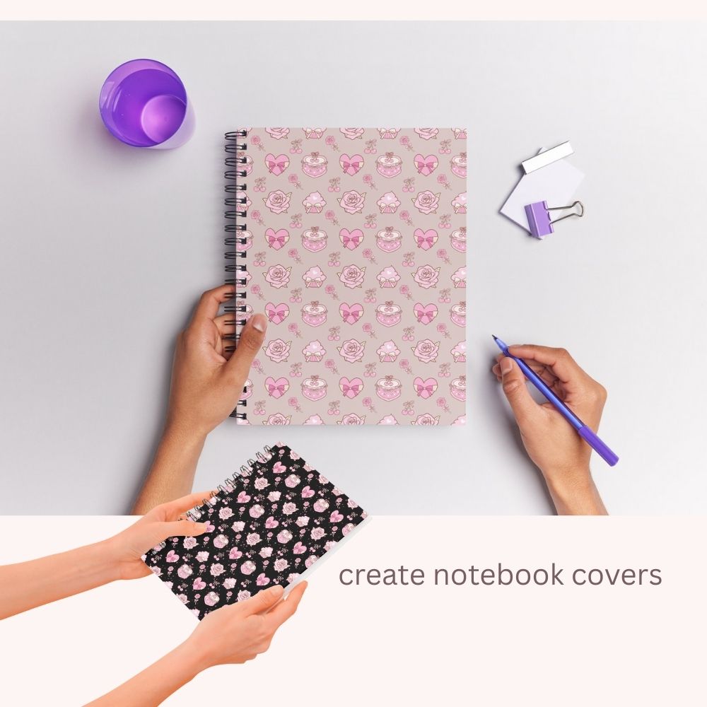 Cherry Cake Seamless Repeating Pattern Paper Bundle Set
