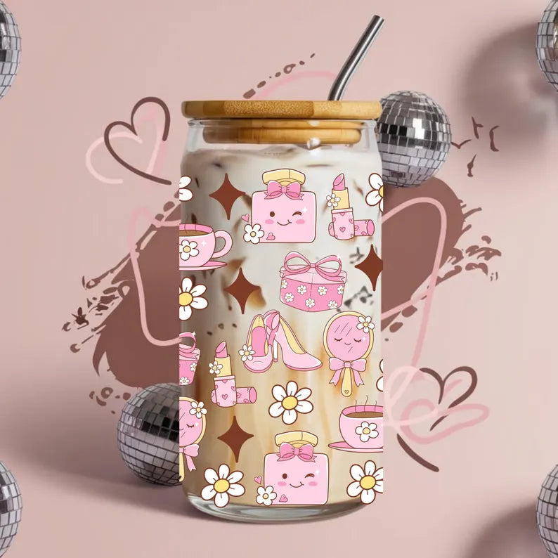 Preppy Girl Stuff Libbey Glass Can Cup Wrap