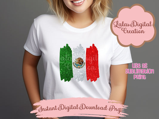 Brush Mexico Flag Clipart PNG Instant Digital Download