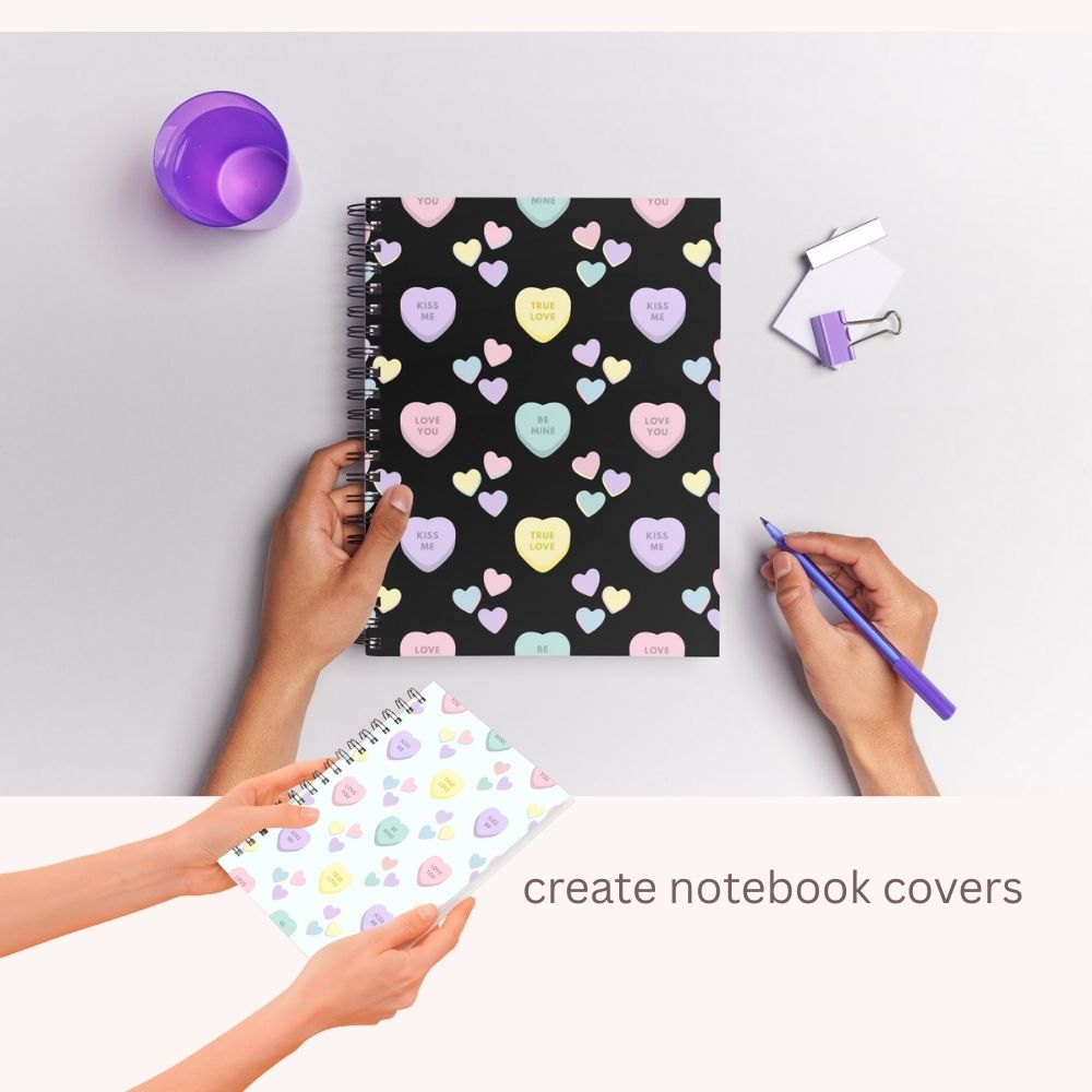 6 Valentines Heart Candy Seamless Repeating Pattern Paper Bundle Set