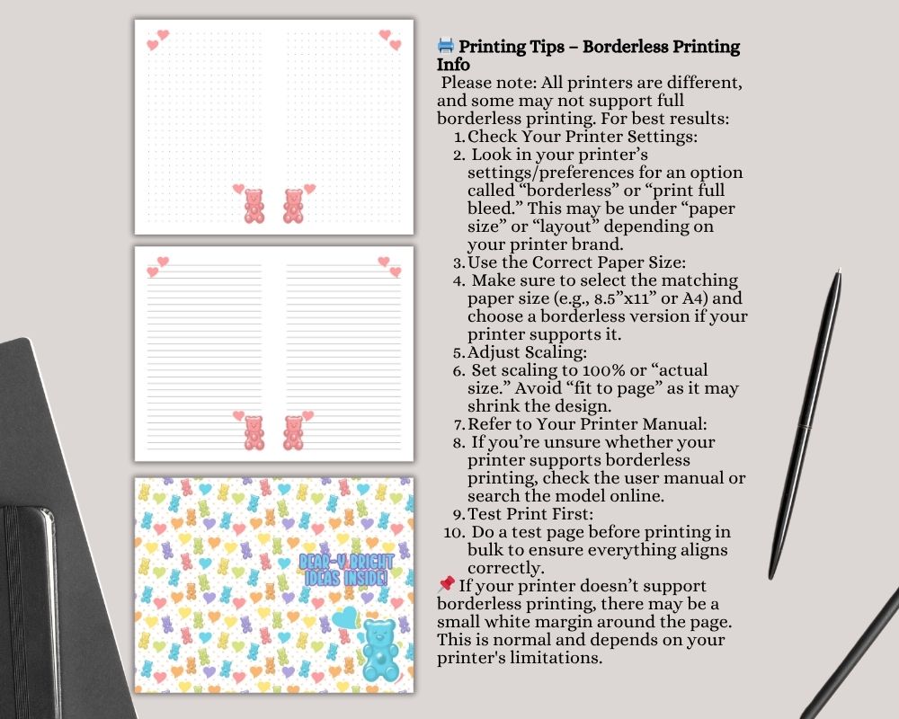Gummy Candy Digital Lined & Dotted Grid Notebook PDF