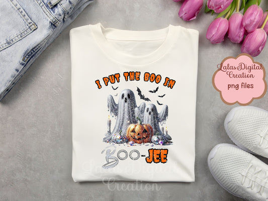 Boo-Jee Ghost Clipart Instant Digital PNG Download