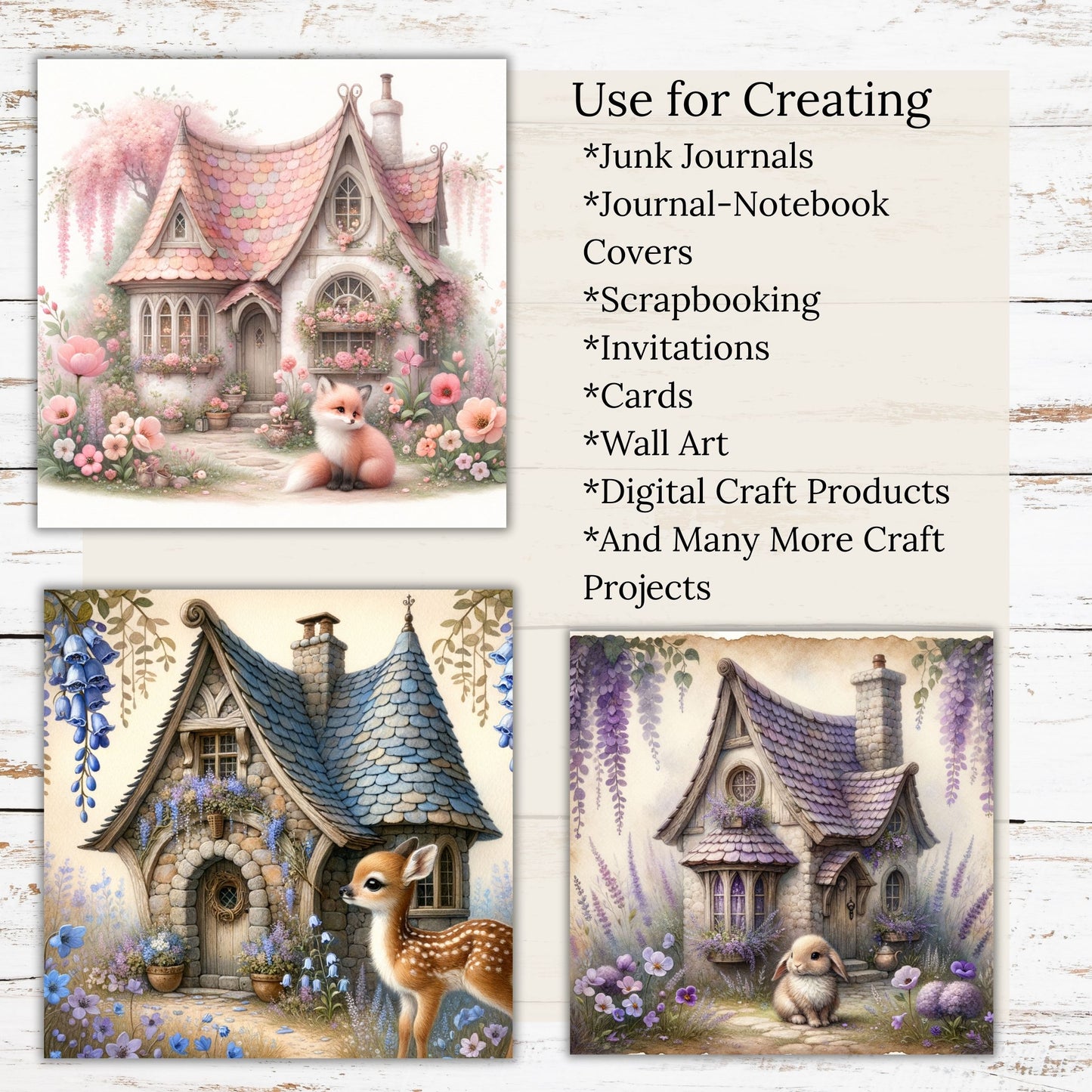 Cottage Woodland Digital Paper Pack Bundle