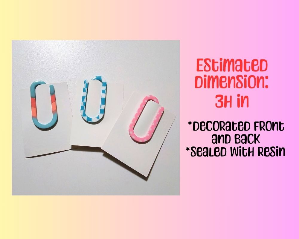 Jumbo Acrylic Paper Clip Bookmarks