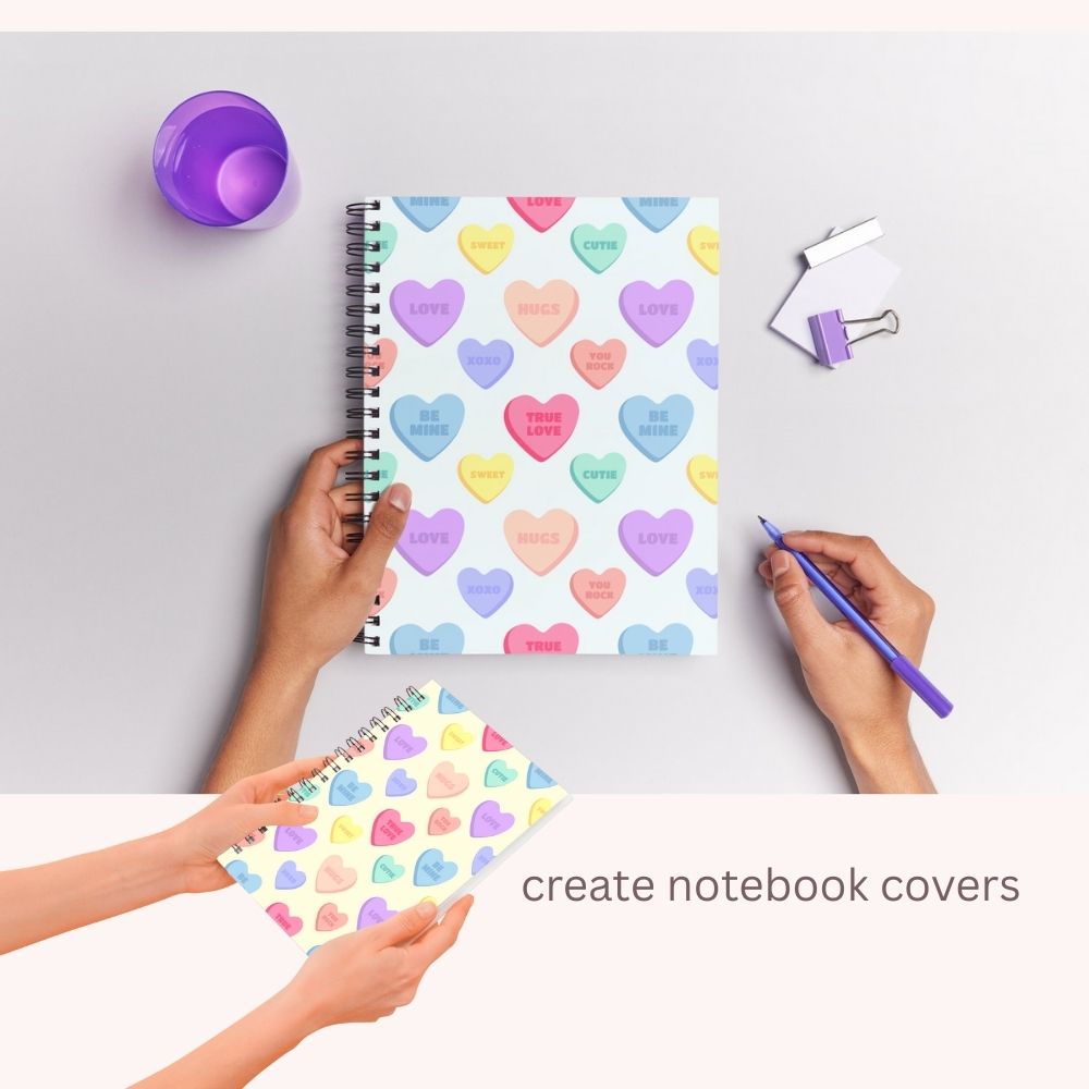 3 Valentines Heart Candy Seamless Repeating Pattern Paper Bundle Set