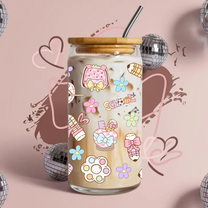 Teacher School Supplies Libbey Glass Can Cup Wrap