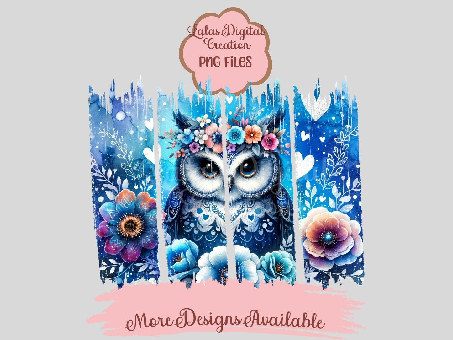 Night Owl Brushstroke Clipart PNG Instant Digital Download