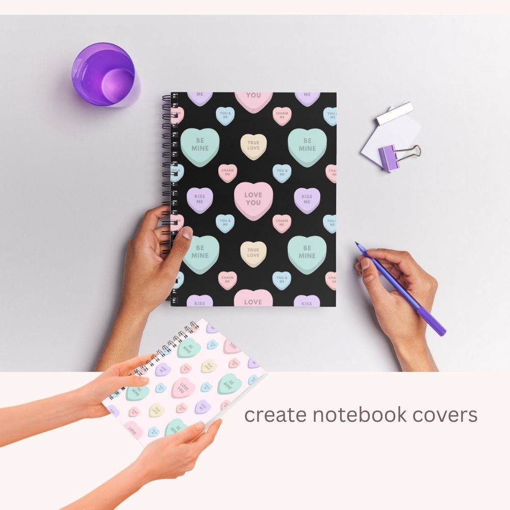 1 Valentines Heart Candy Seamless Repeating Pattern Paper Bundle Set