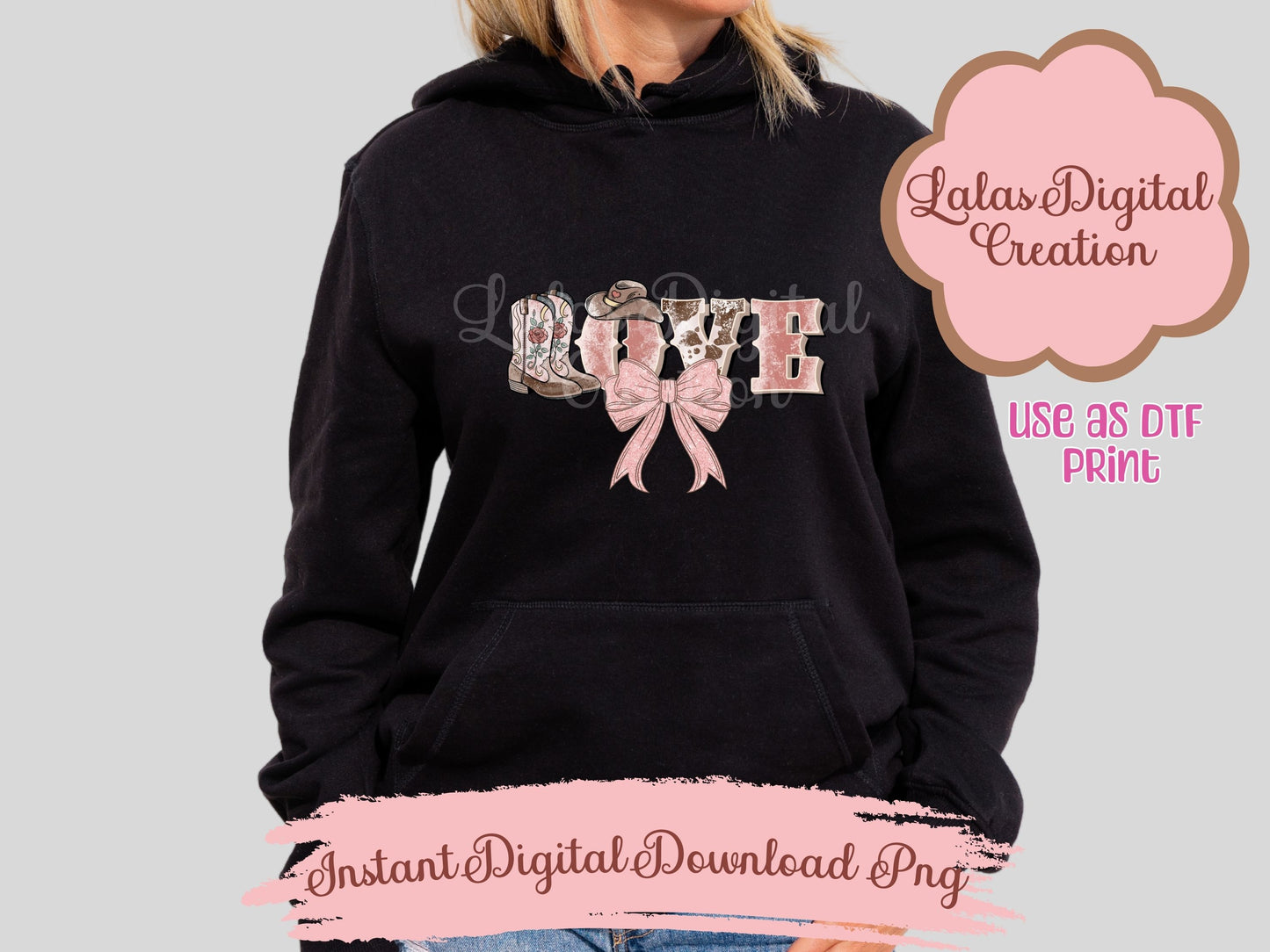 Western Love Bow Clipart PNG Instant Digital Download