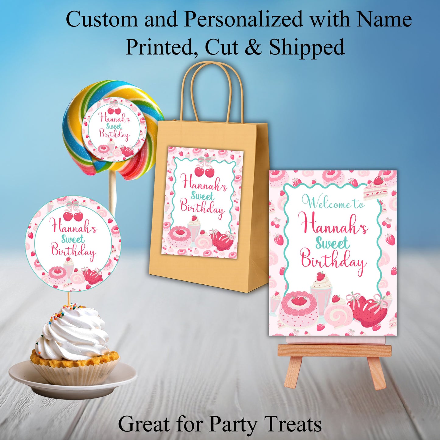 Sweet Treat Party Sticker Labels