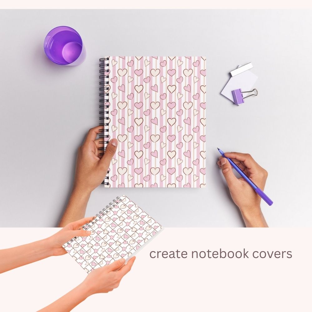 Multi Hearts Seamless Repeating Pattern Paper Bundle Set