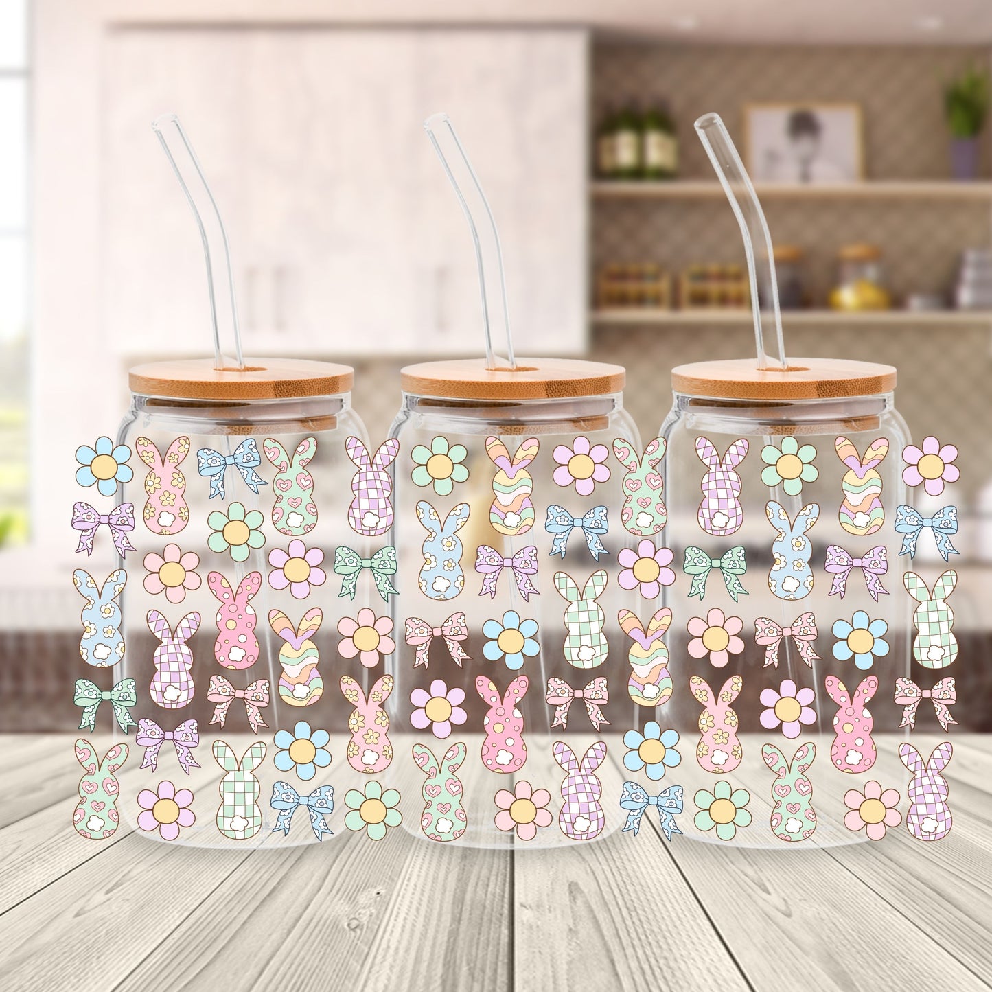 Easter Bunny Libbey Glass Can Cup Wrap