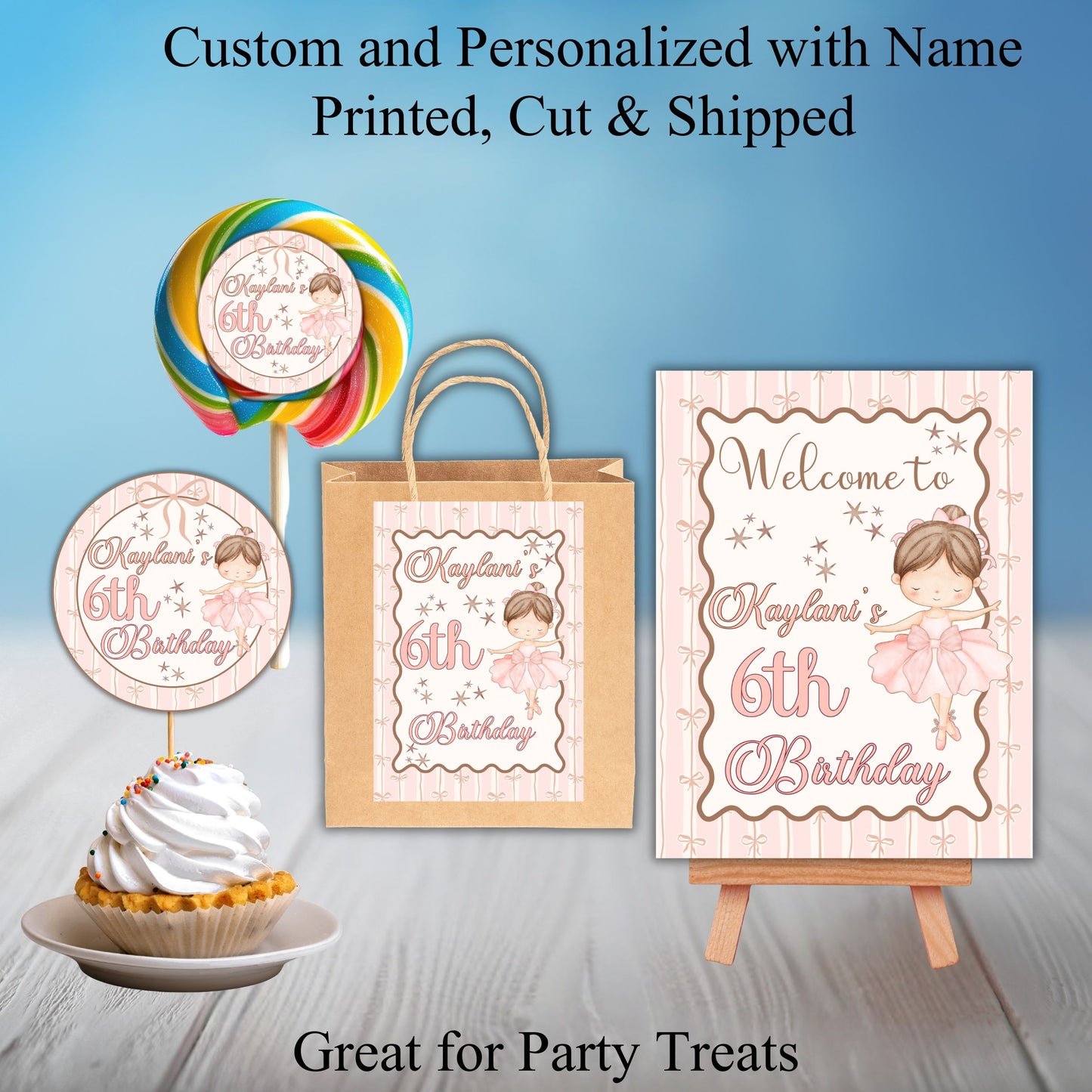 Ballerina Party Sticker Labels