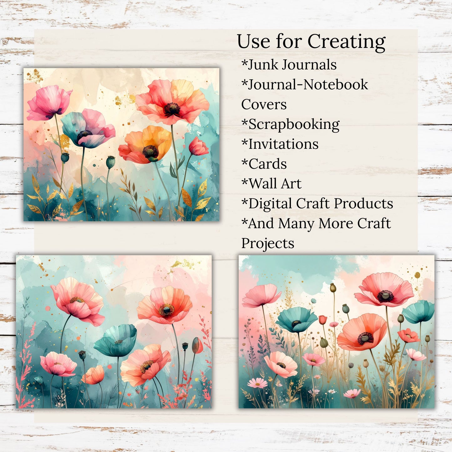 Watercolor Wildflower 2 Digital Paper Pack Bundle