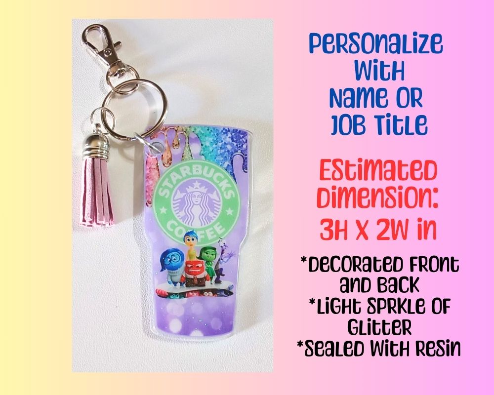 Emotions Characters Starbucks Acrylic Resin Keychain