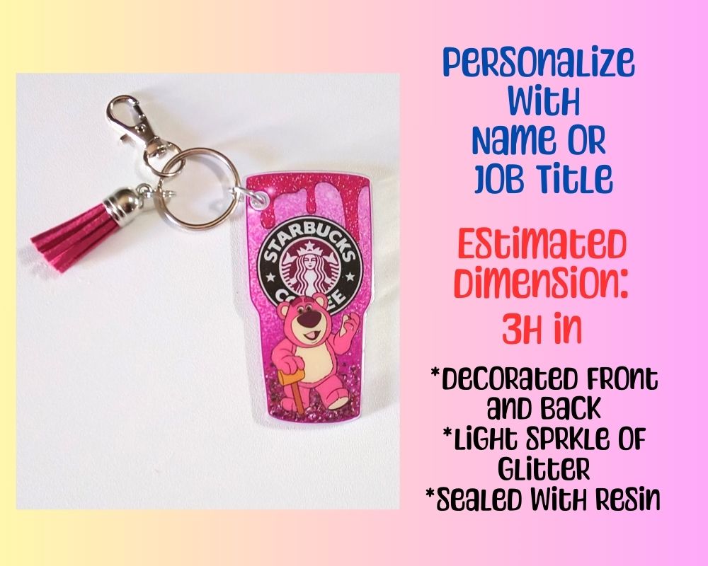 Lotso Starbucks Acrylic Resin Keychain