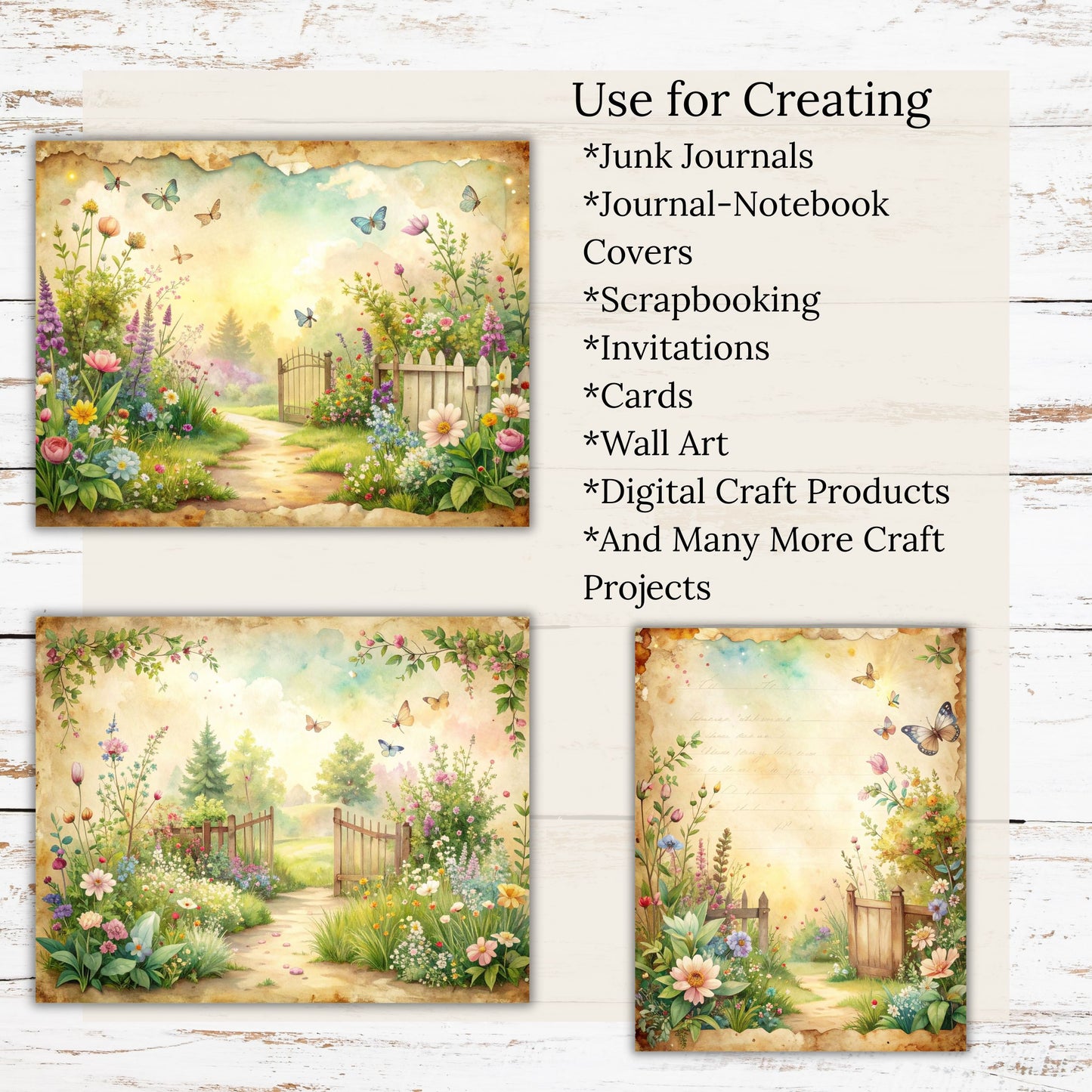 Whimsical Spring Garden Digital Paper Pack Bundle