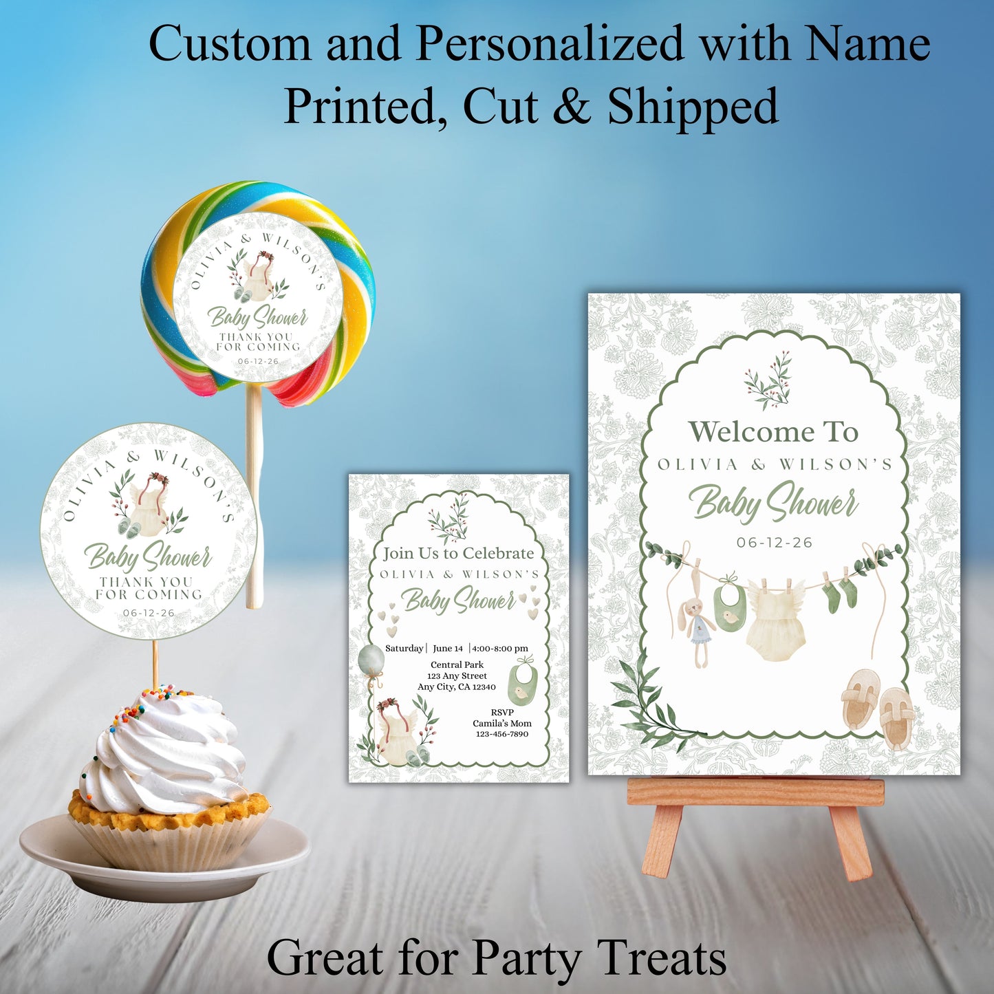 Boho Neutral Girls Baby Shower Party Sticker Labels