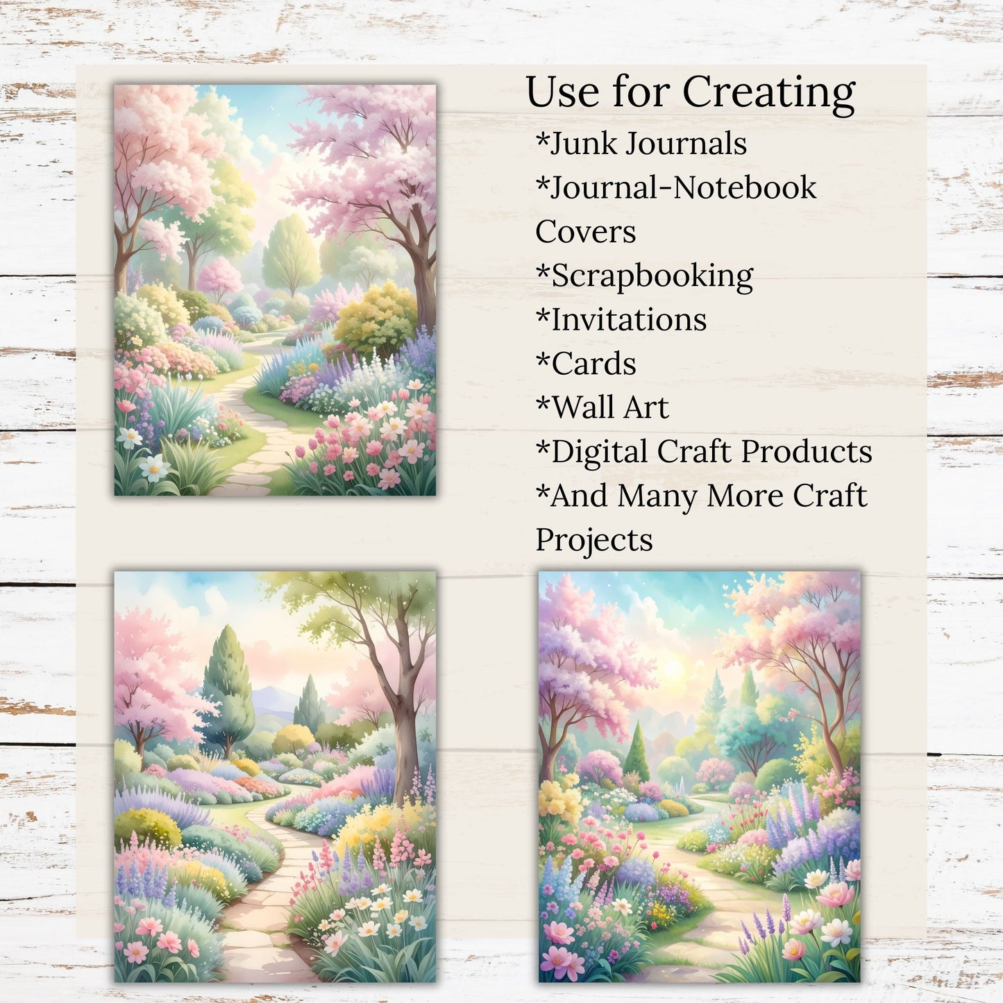 Spring Garden Digital Paper Pack Bundle