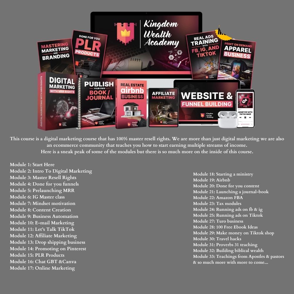 Kingdom Wealth Academy Digital Marketing Courses