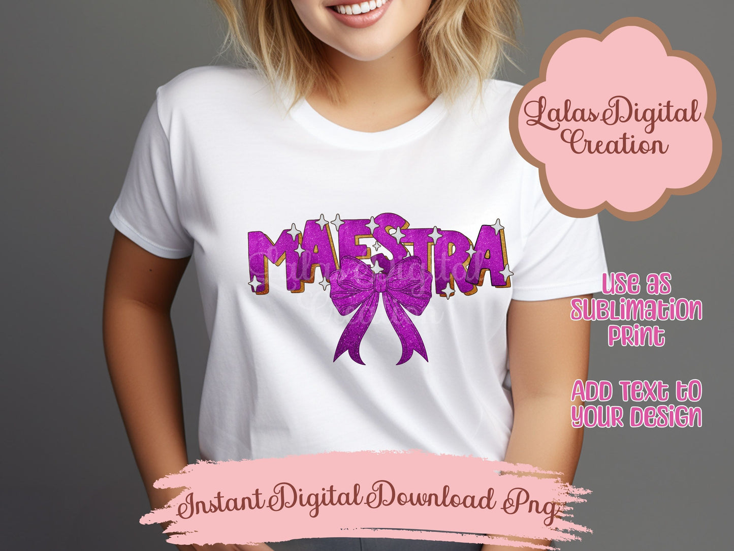 Maestra Purple Coquette Bow Clipart PNG Instant Digital Download