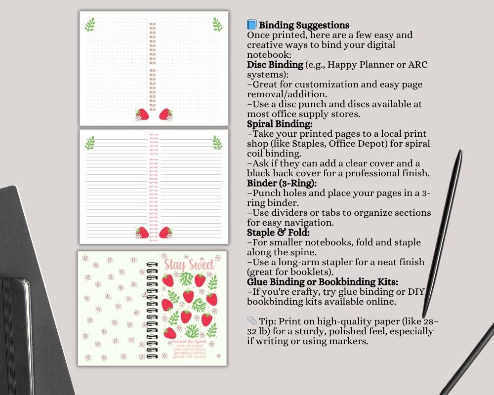 Fruit of the Spirit Digital Lined & Dotted Grid Notebook PDF