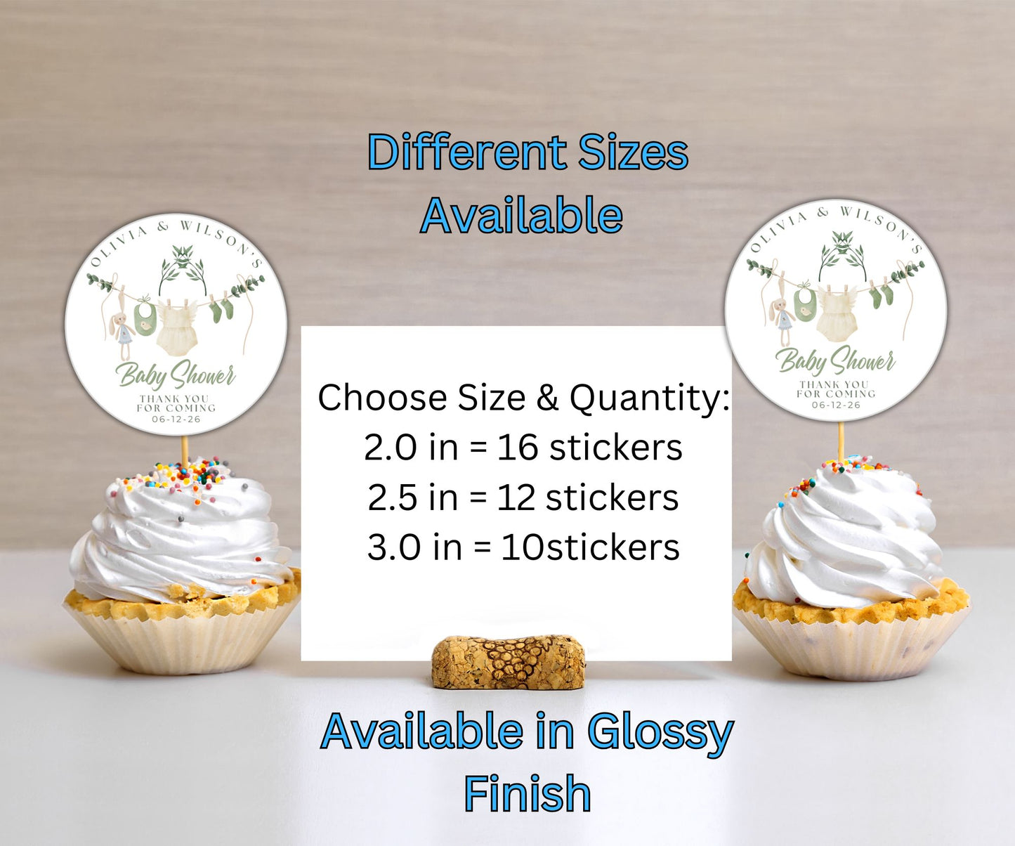 Girls Baby Shower Party Sticker Labels