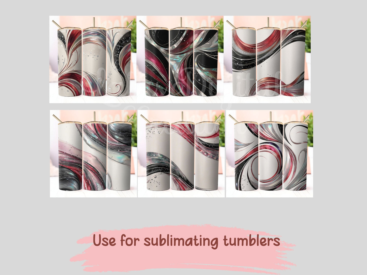 Iridescent Watercolor swirl Digital Pattern Paper Bundle