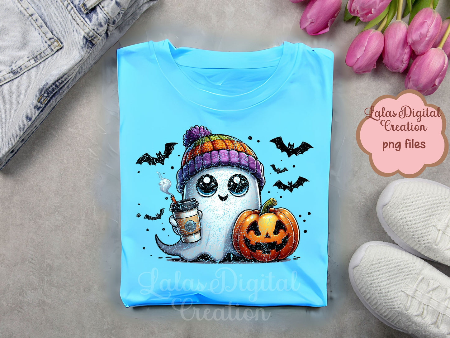 Groovy Retro Ghost Clipart Instant Digital PNG Download