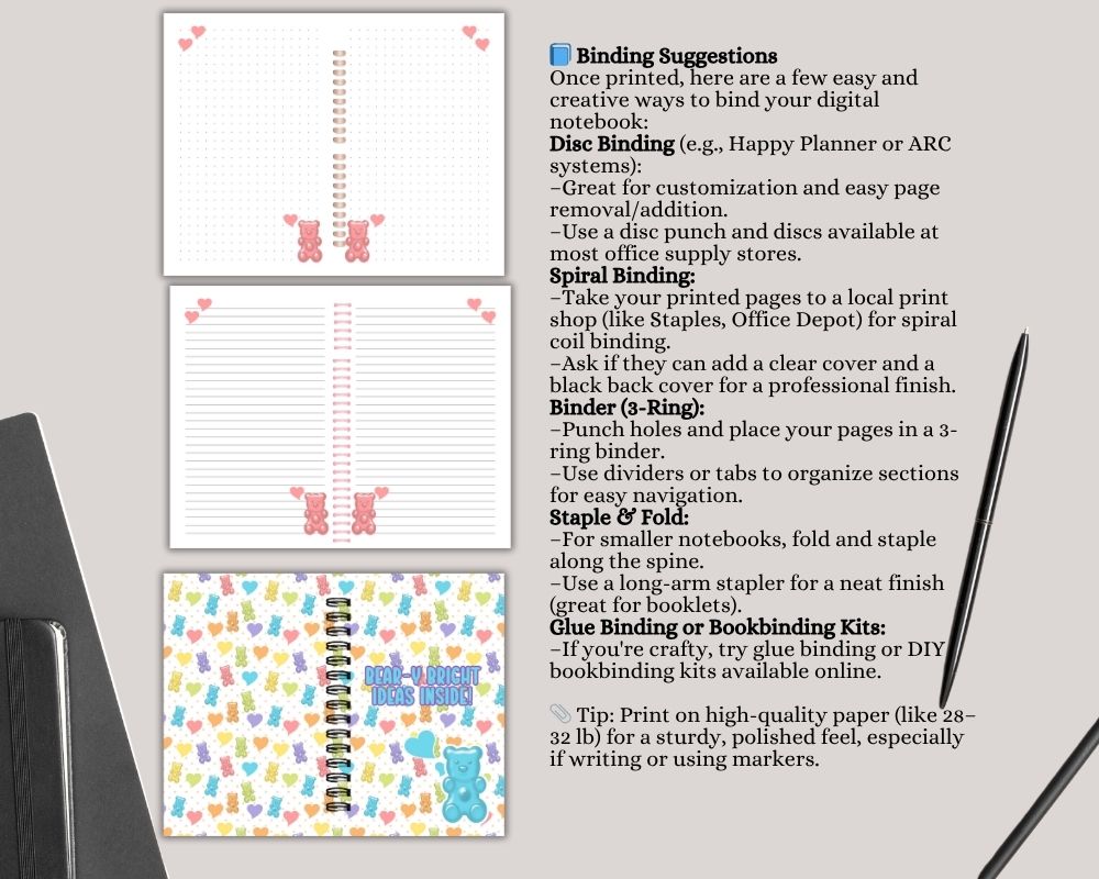 Gummy Candy Digital Lined & Dotted Grid Notebook PDF