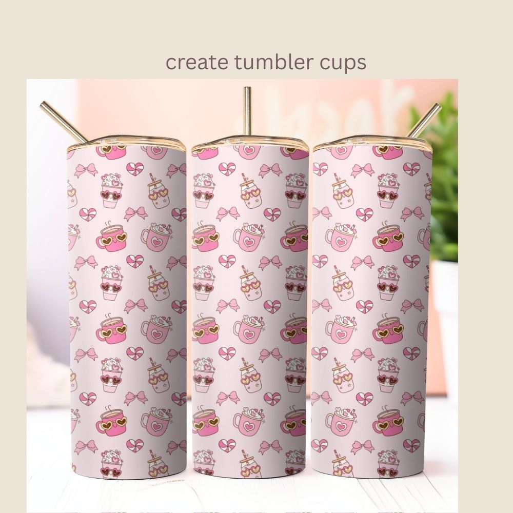 Sweets & Drink Valentines Seamless Repeating Pattern Paper Bundle Set