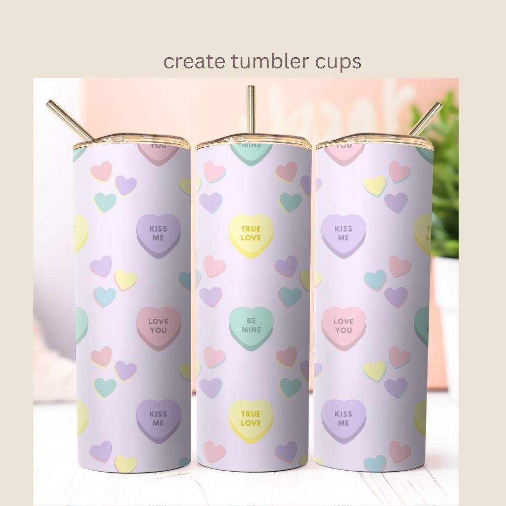 6 Valentines Heart Candy Seamless Repeating Pattern Paper Bundle Set