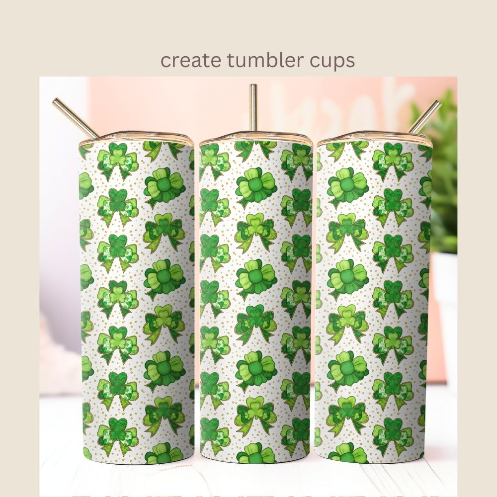 St Patrick Coquette BowSeamless Repeating Pattern Paper Bundle Set