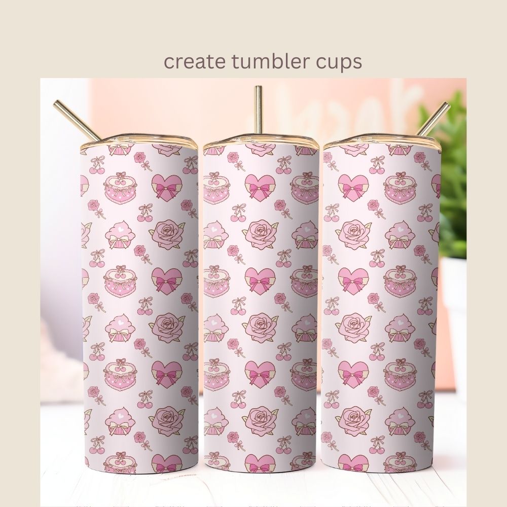 Roses & Cherry Seamless Repeating Pattern Paper Bundle Set