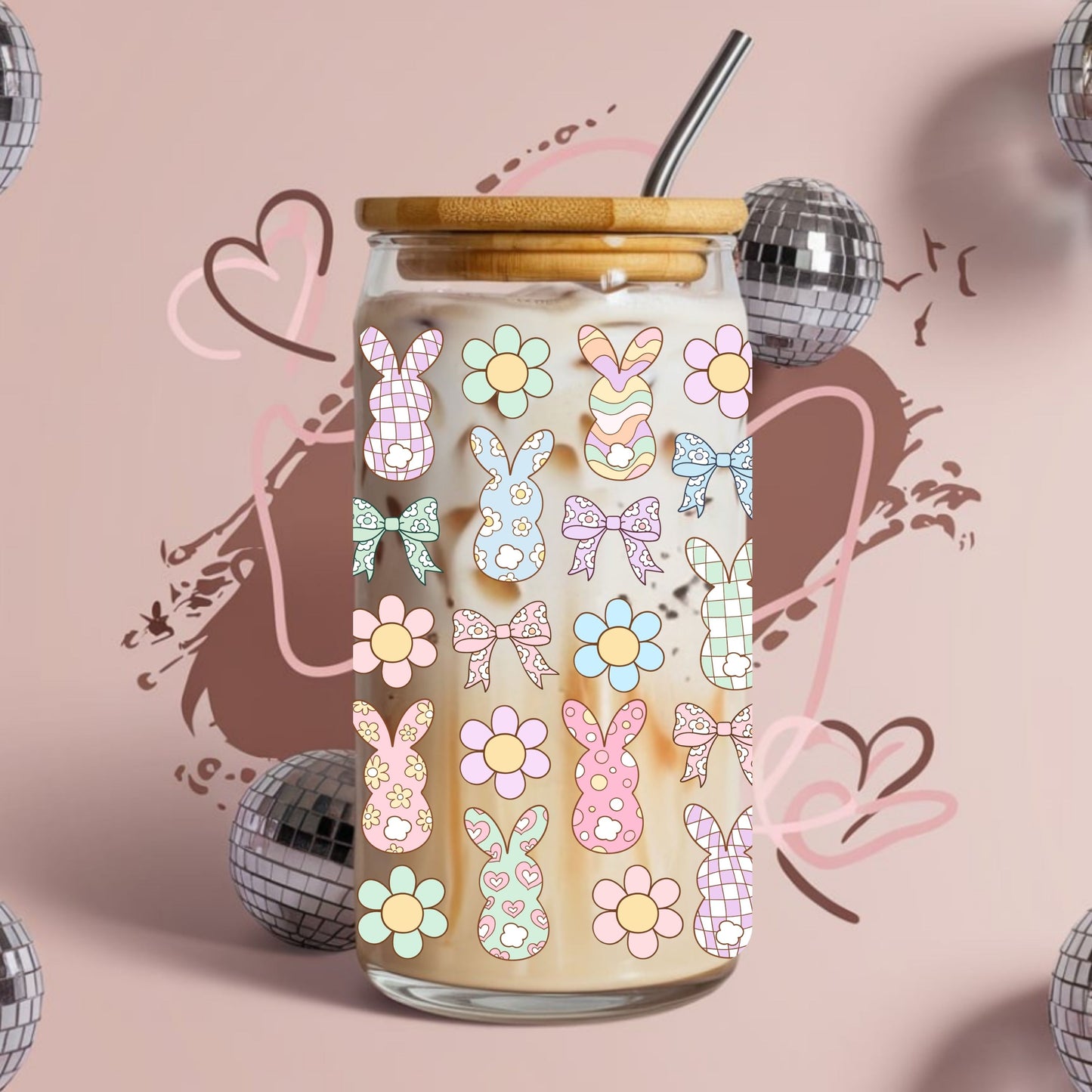 Easter Bunny Libbey Glass Can Cup Wrap